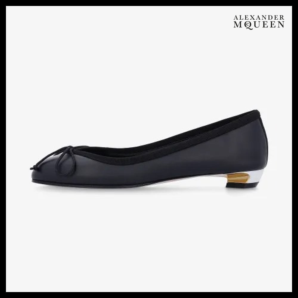 【Alexander Mcqueen】Armadillo Ballet Flat Shoes Black