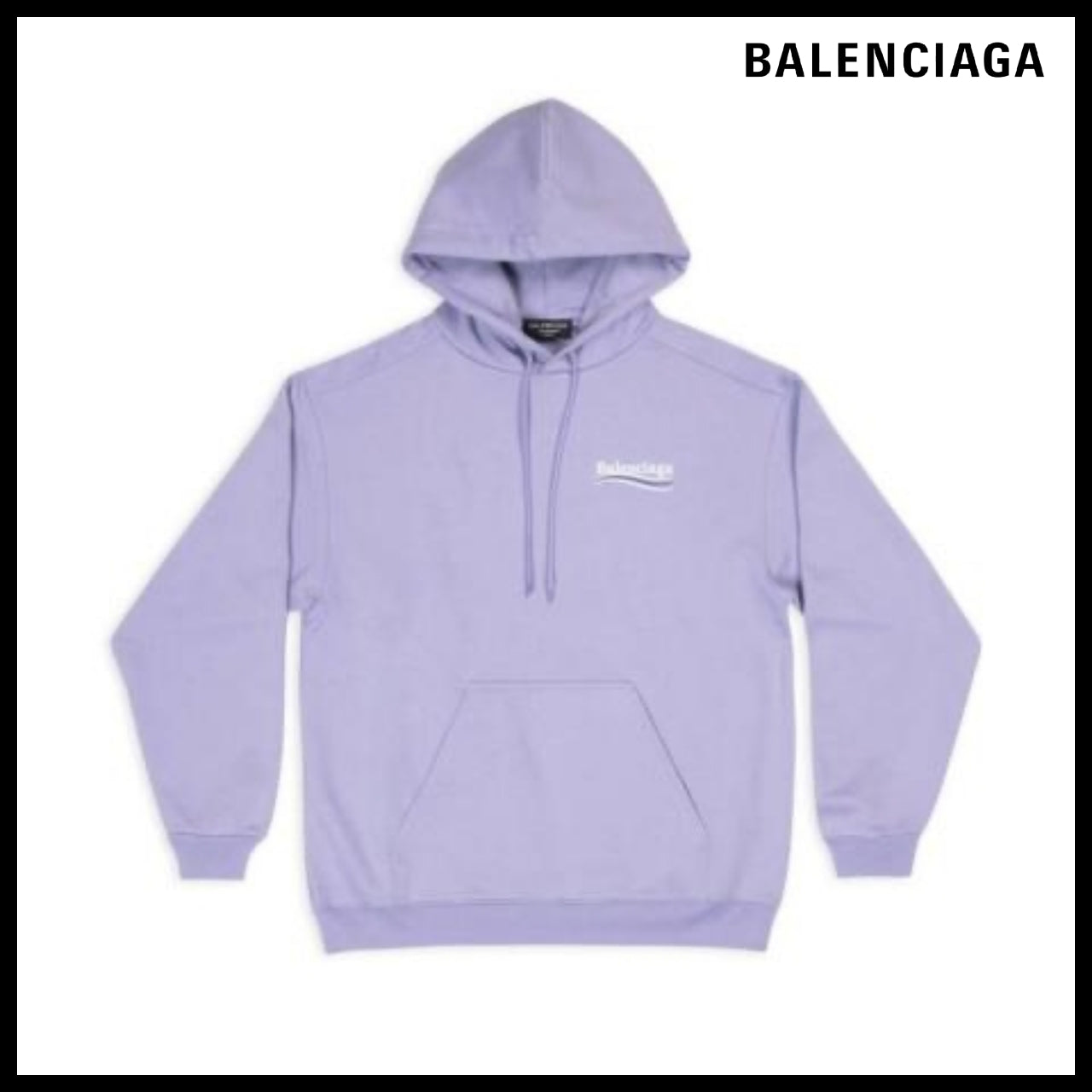 【BALENCIAGA】Purple Political Campaign Hoodie Medium Fit