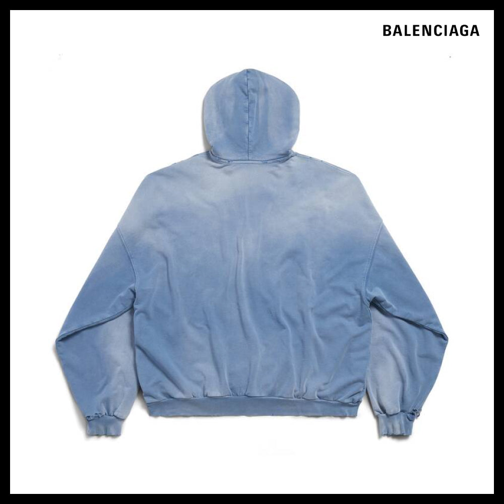 【BALENCIAGA】Moon Hoodie Oversized Blue Archetype Fleece