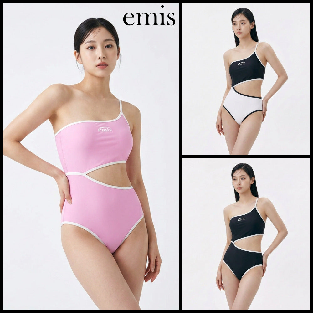 【emis】LOGO CUT-OUT SWIMSUIT 3 COLOR 韓国人気 送料込