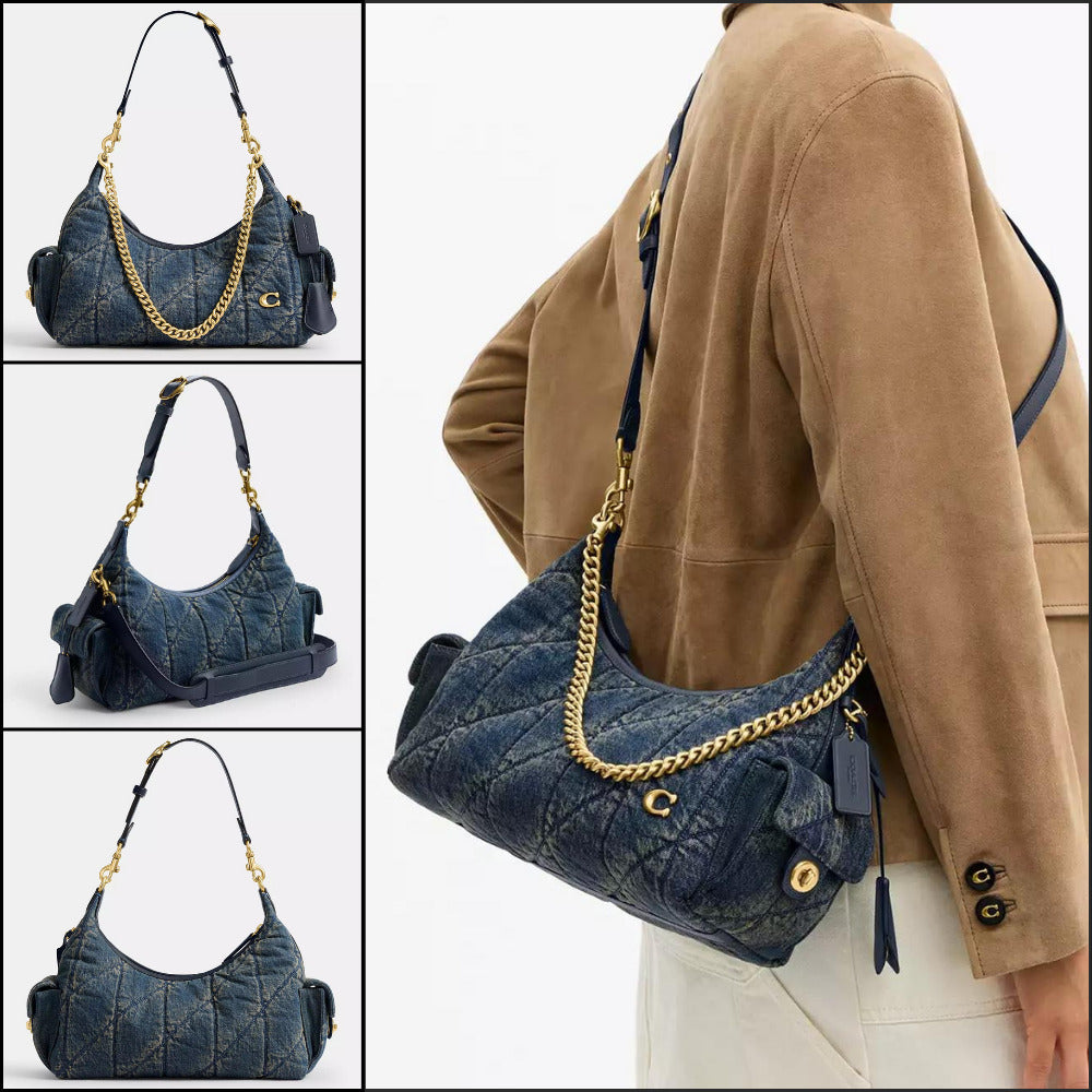 【Coach】Pocket Juliet Bag 30 In Regenerative Cotton Denim