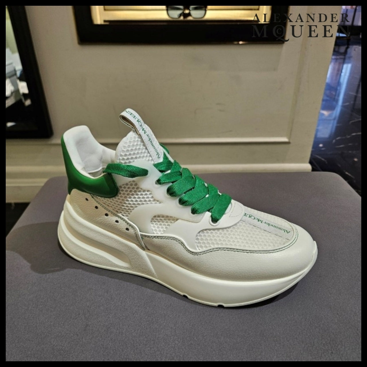 【Alexander Mcqueen】Oversized Runner White Green