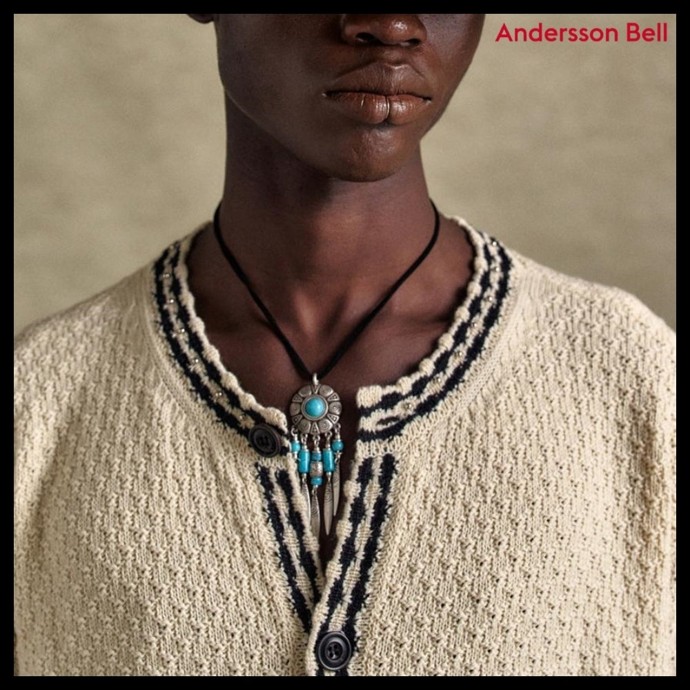 【ANDERSSON BELL】FANTASIA ROUND-NECK CARDIGAN ECRU