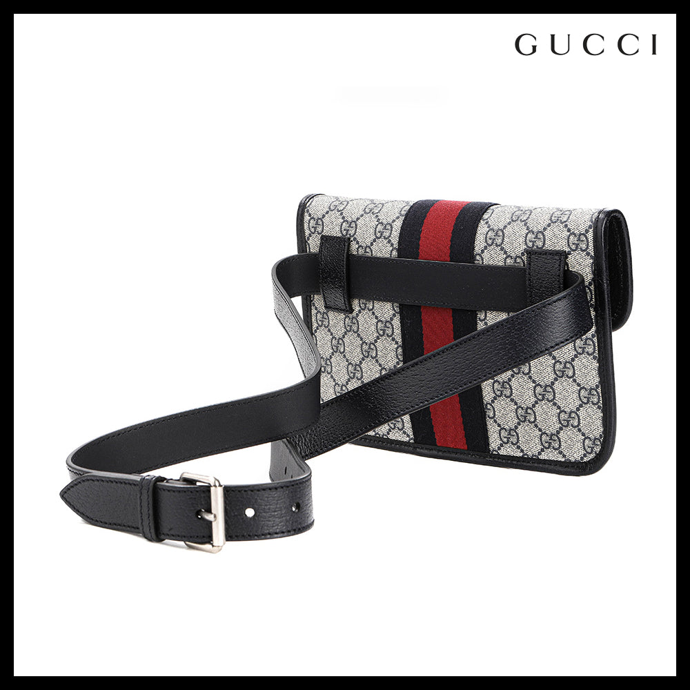 【GUCCI 】Ophidia GG Supreme Canvas Leather Belt Bag BEIGE