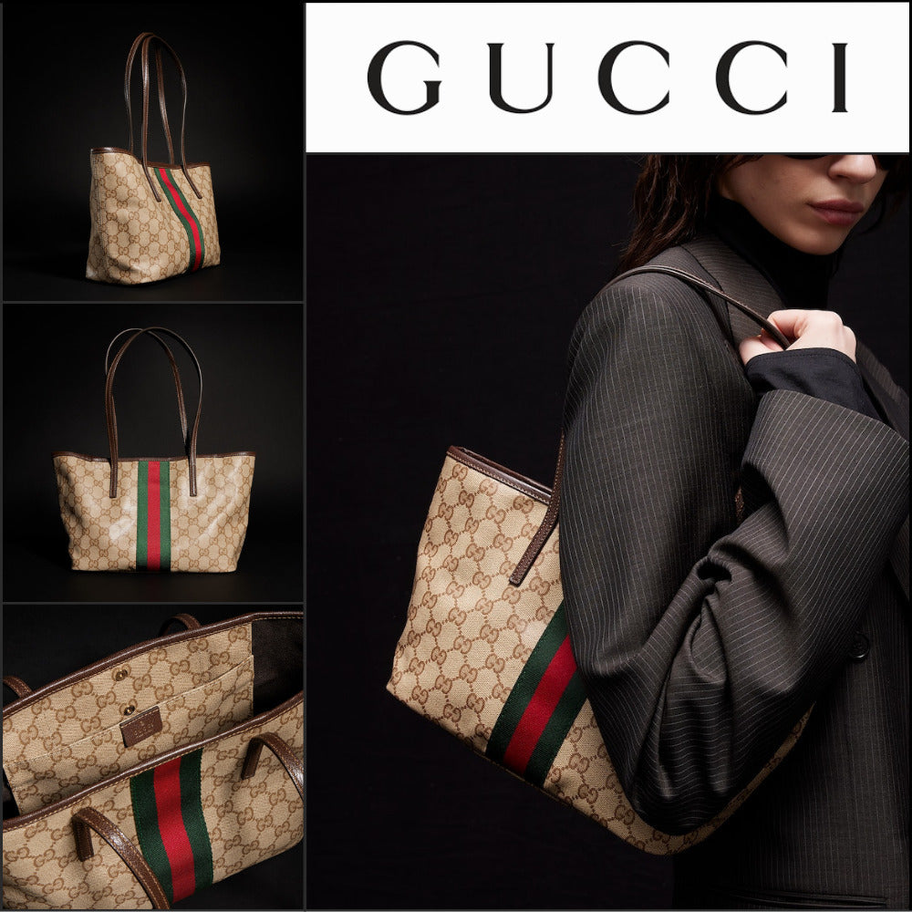 【GUCCI】Web Small Tote Bag
