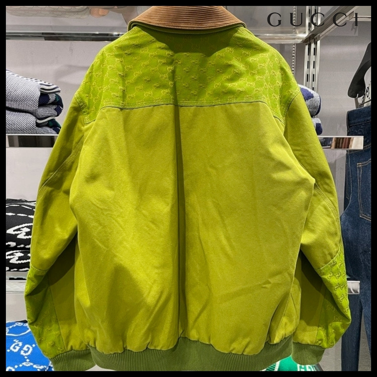 【GUCCI】Logo Cotton Canvas Blouson Jacket Fickle Pickle