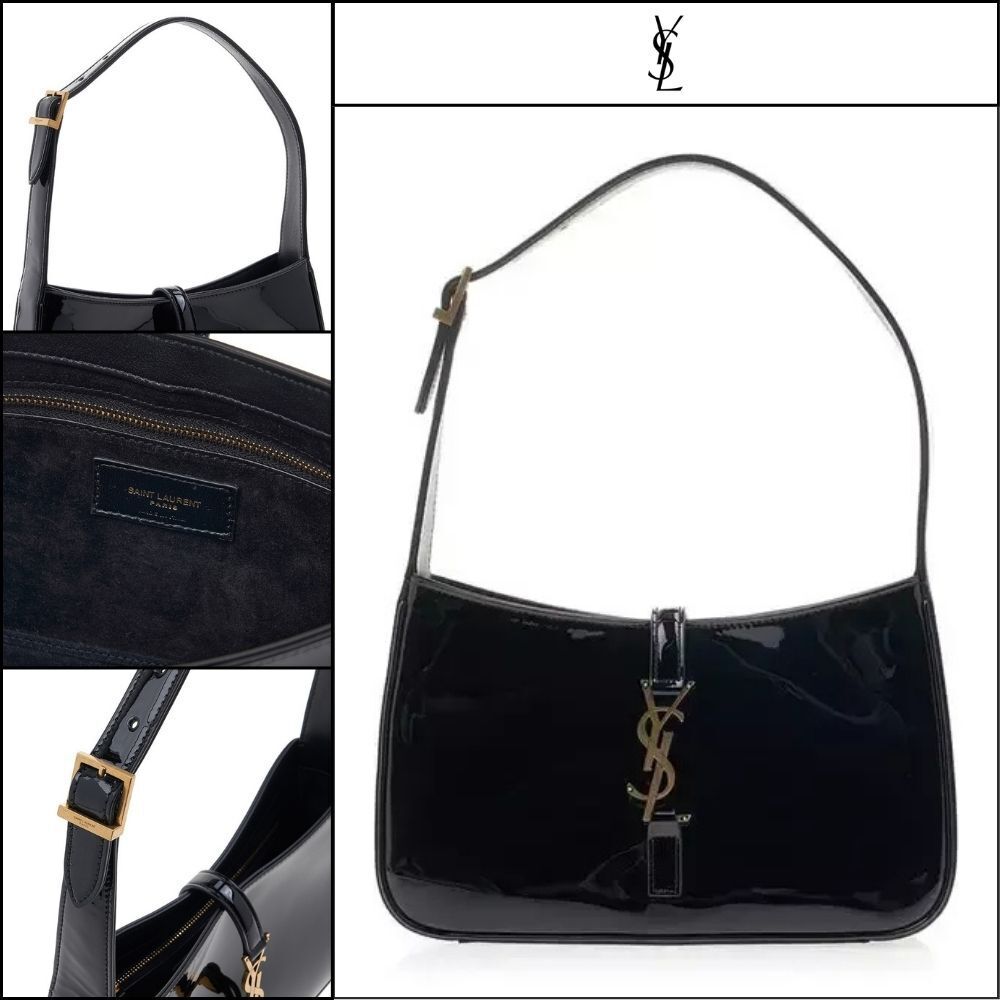 【SAINT LAURENT】Women's LE 5 A 7 Shiny Hobo Bag