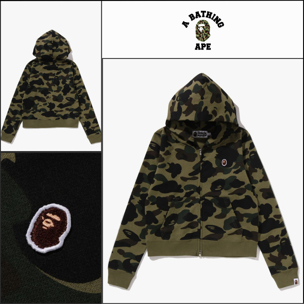【A BATHING APE】First Camo Zip Hoodie Green