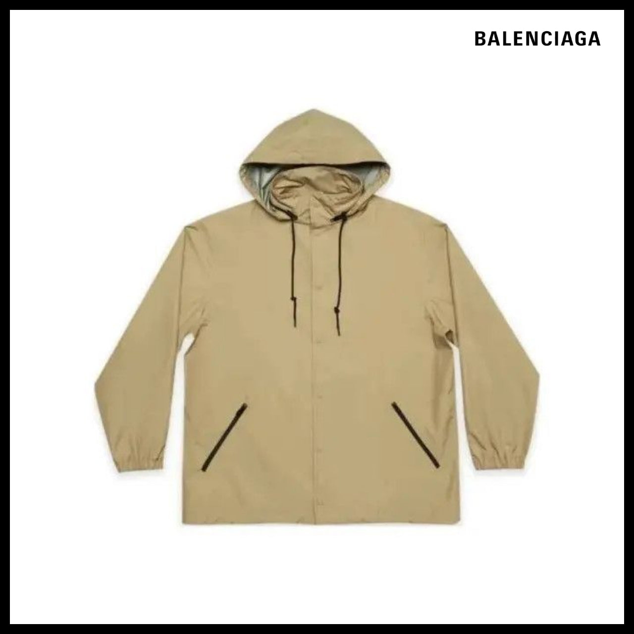 【BALENCIAGA】Logo Raincoat Beige