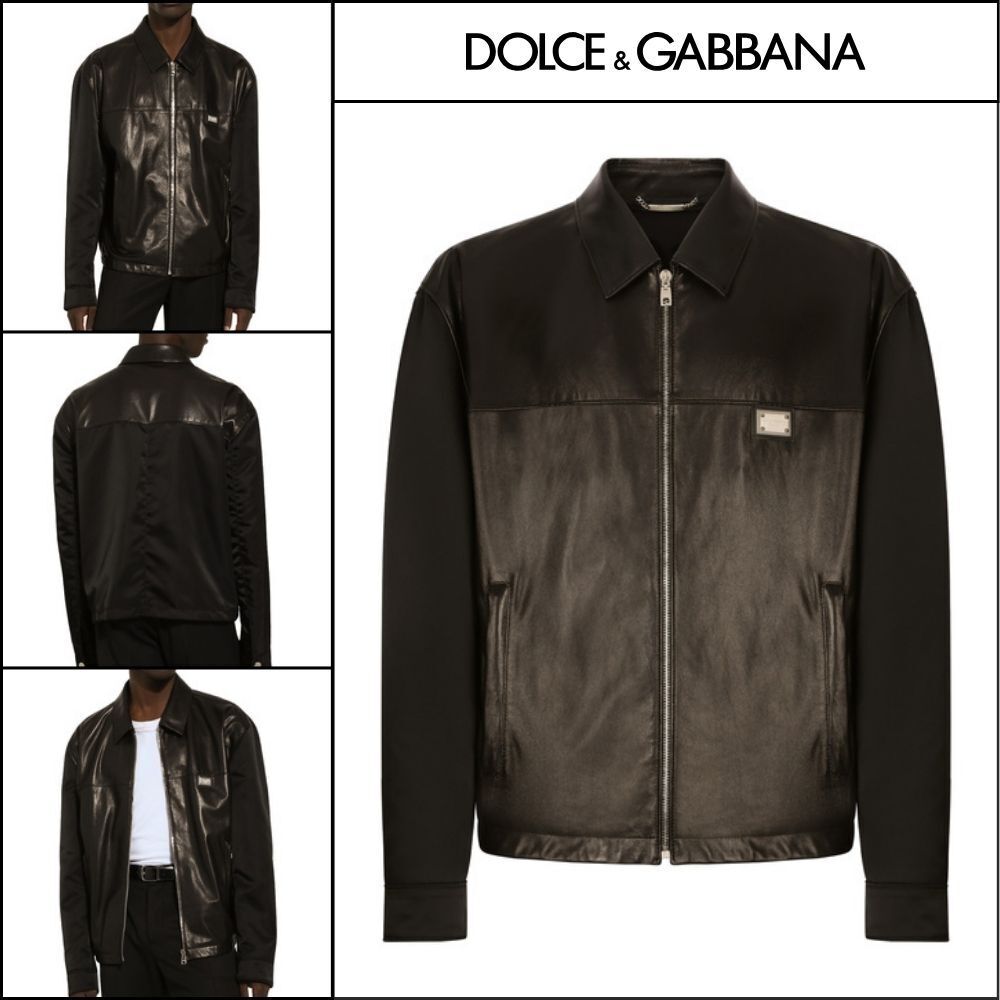 【Dolce & Gabbana】FABRIC AND LEATHER JACKET