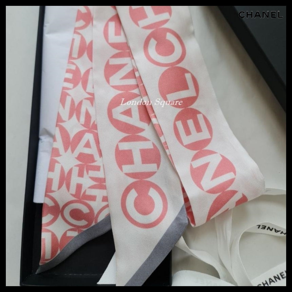 【CHANEL】Silk Twill Slim Bandeau Scarf