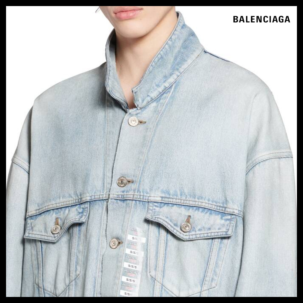 ★BALENCIAGAアウトレット セール ★DENIM SIZE STICKER JACKET