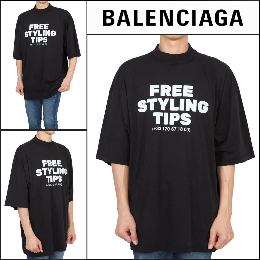 【BALENCIAGA】Styling Hotline T-Shirt Large Fit Black
