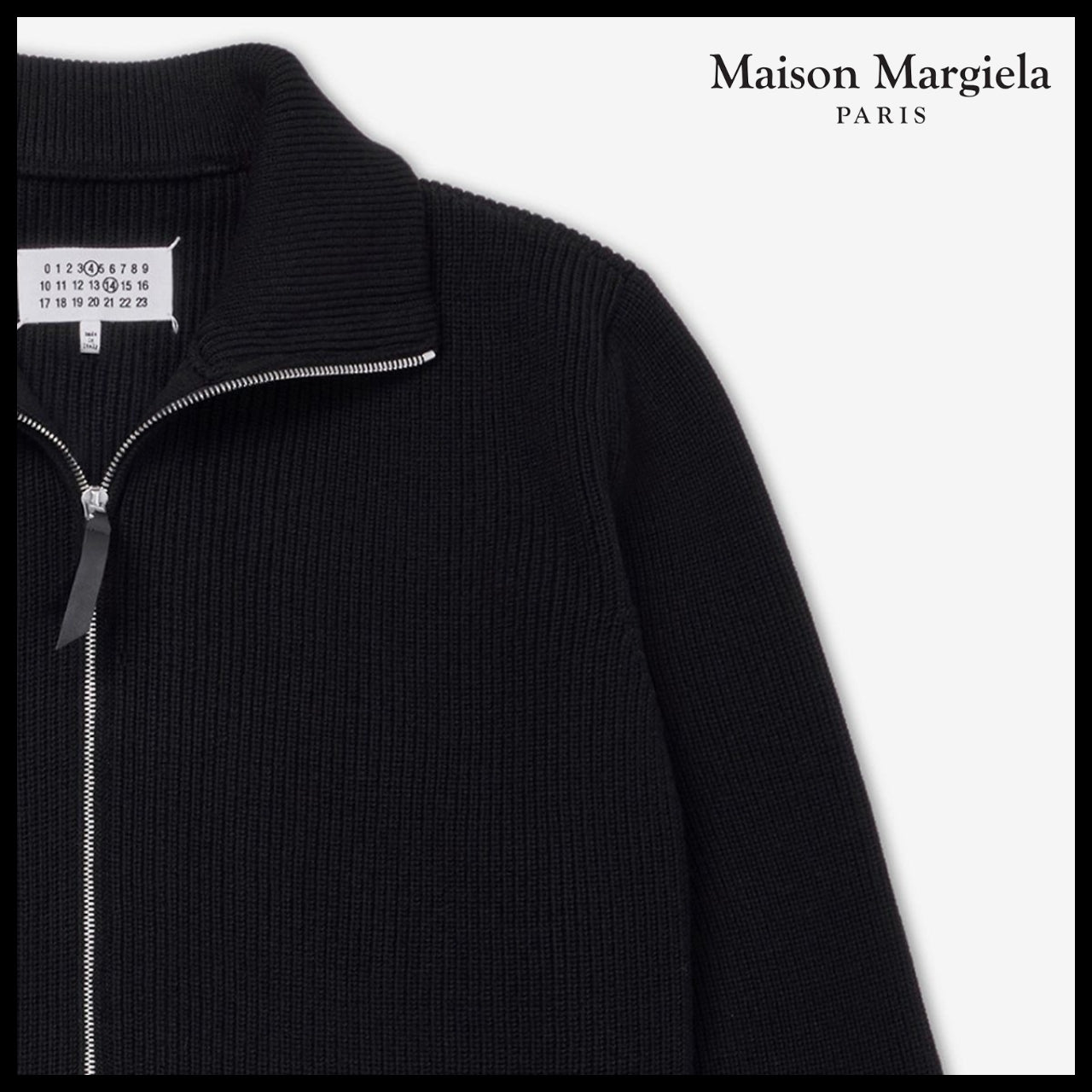 【Maison Margiela】Full Zip Stitch Cardigan Black
