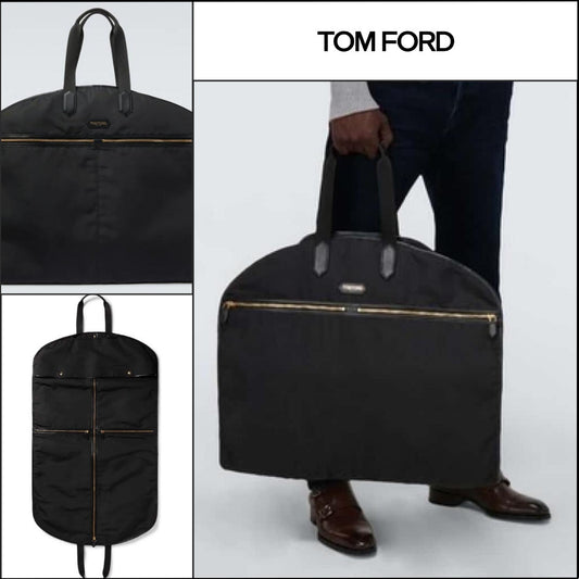 【TOM FORD】LEATHER TRIMMED GARMENT BAG