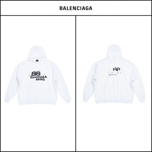 【BALENCIAGA】BB Icon Large Fit Hoodie White