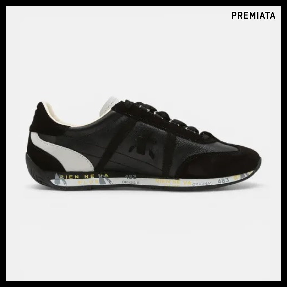 【PREMIATA】26SS JACKYX Black Logo Patch Cow Leather Mens