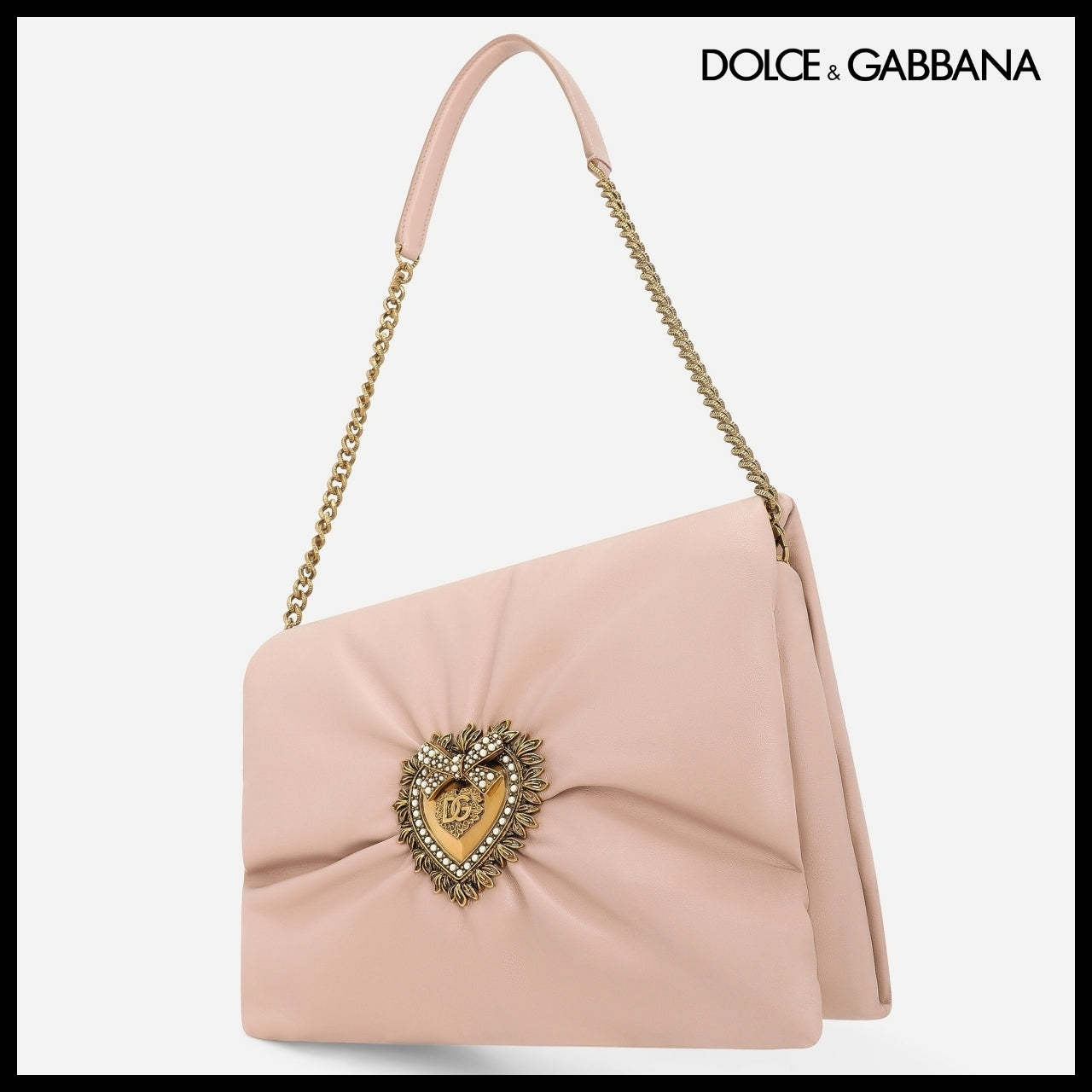 【Dolce & Gabbana】Medium Devotion Soft Shoulder Bag Pink