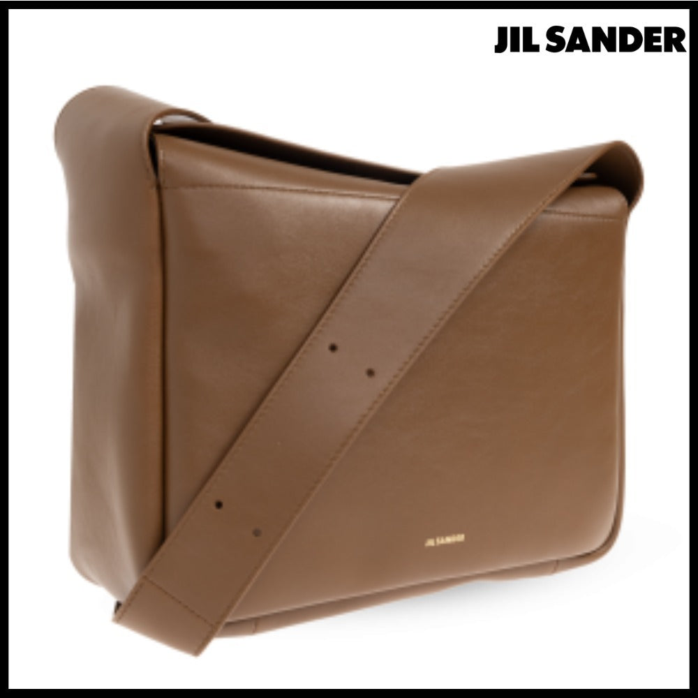 【正規品】【Jil Sander】Brown Shoulder Bag with Logo