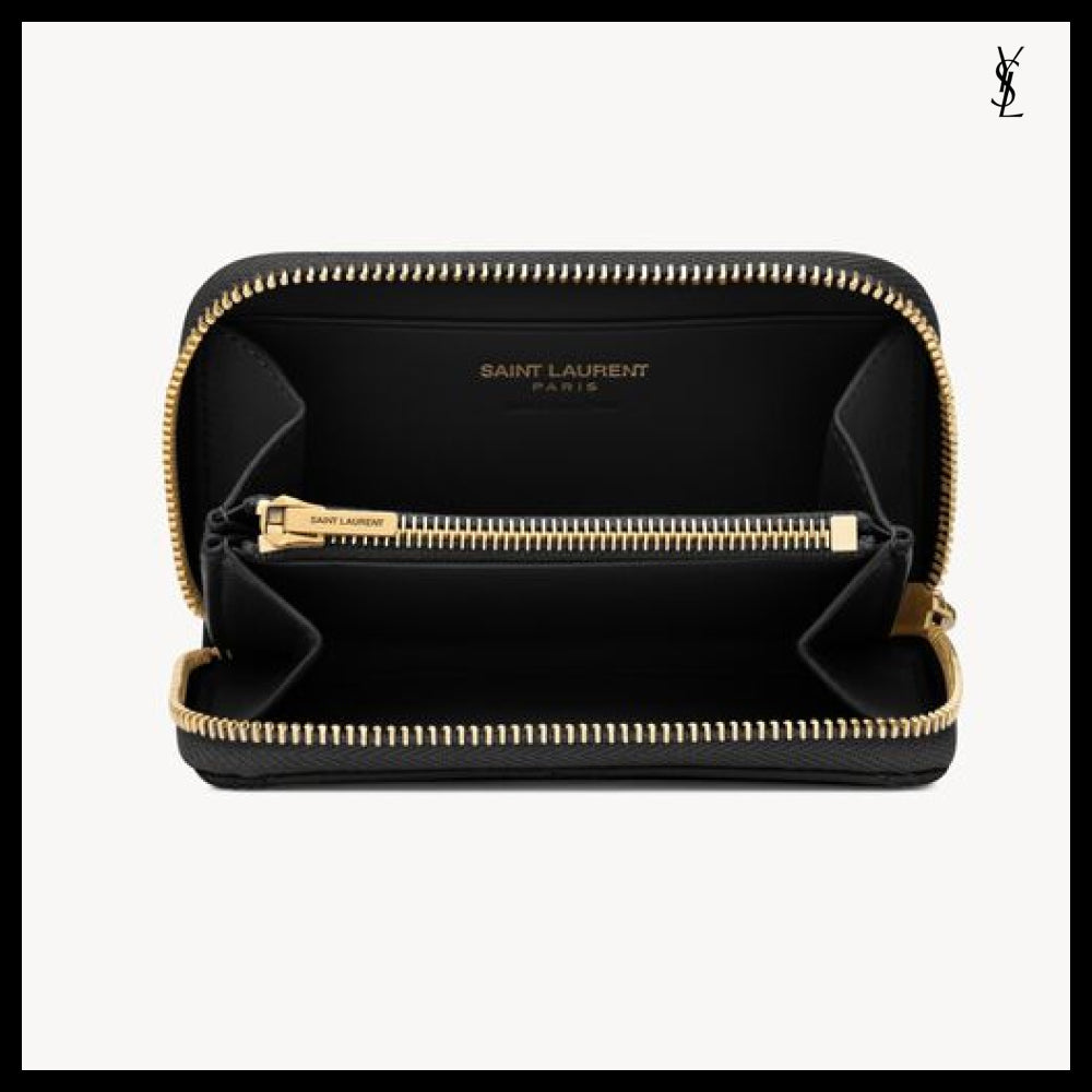 【Saint Laurent】Leather CASSANDRE BIJOU Coin Purse