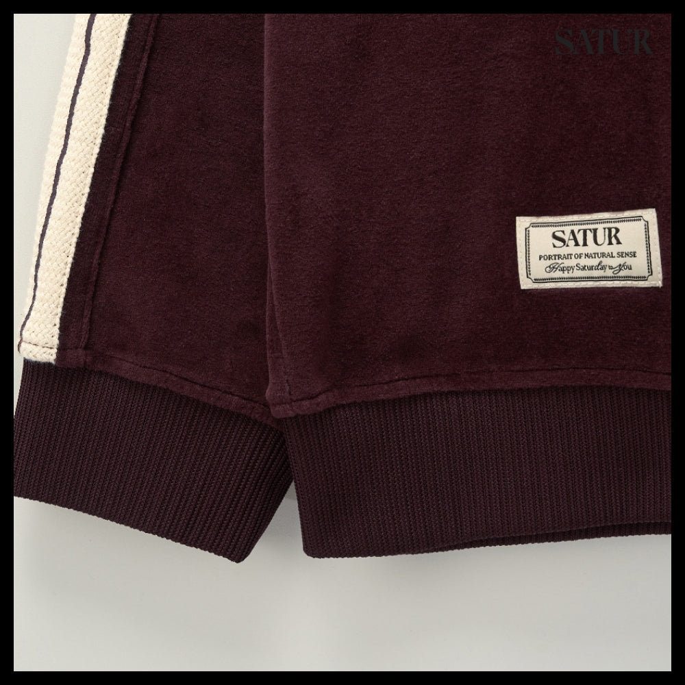 【SATUR】Velour Loose Fit Half Zip-Up 3colors