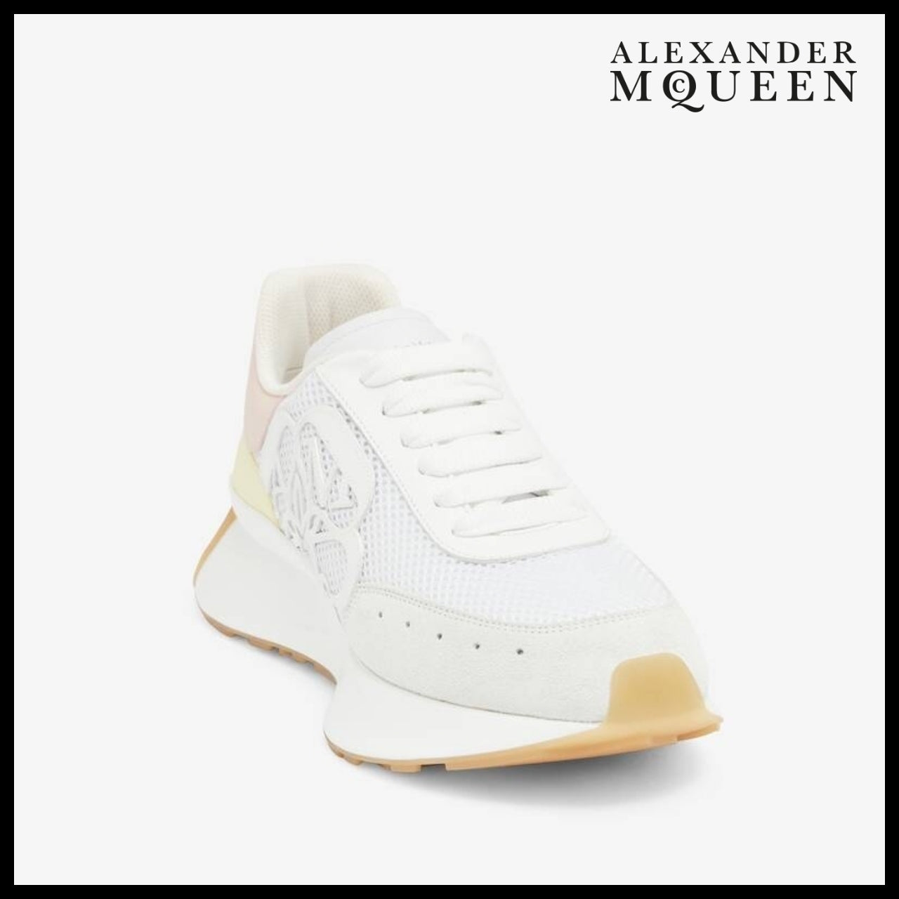 【Alexander Mcqueen】Sprint Runner White Pearl Blush Anise