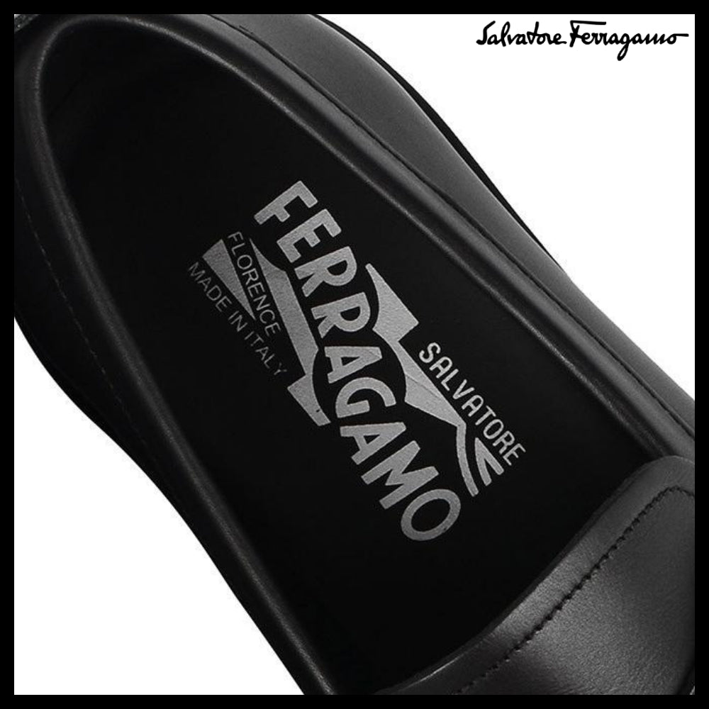◆FERRAGAMO◆DAVID DOUBLE GANCINI LOAFERS BLACK