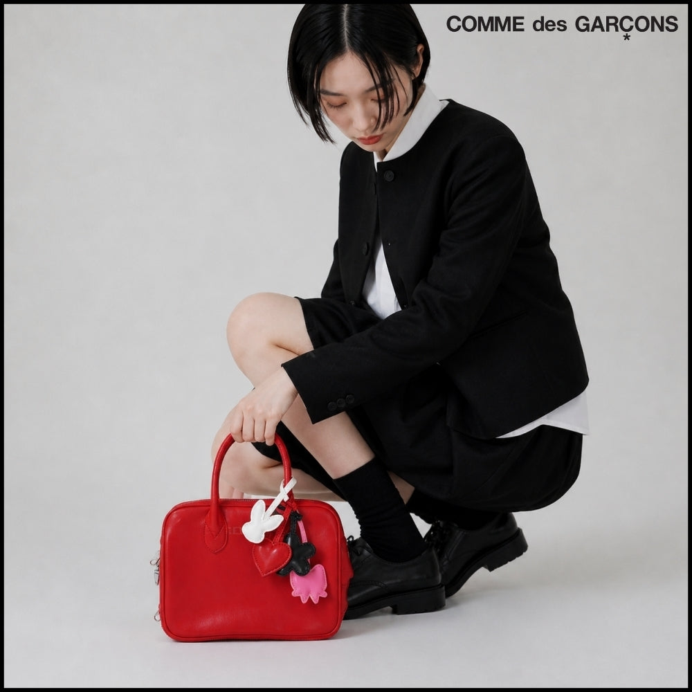 【COMME DES GARCONS】Small Zip Handbag Red
