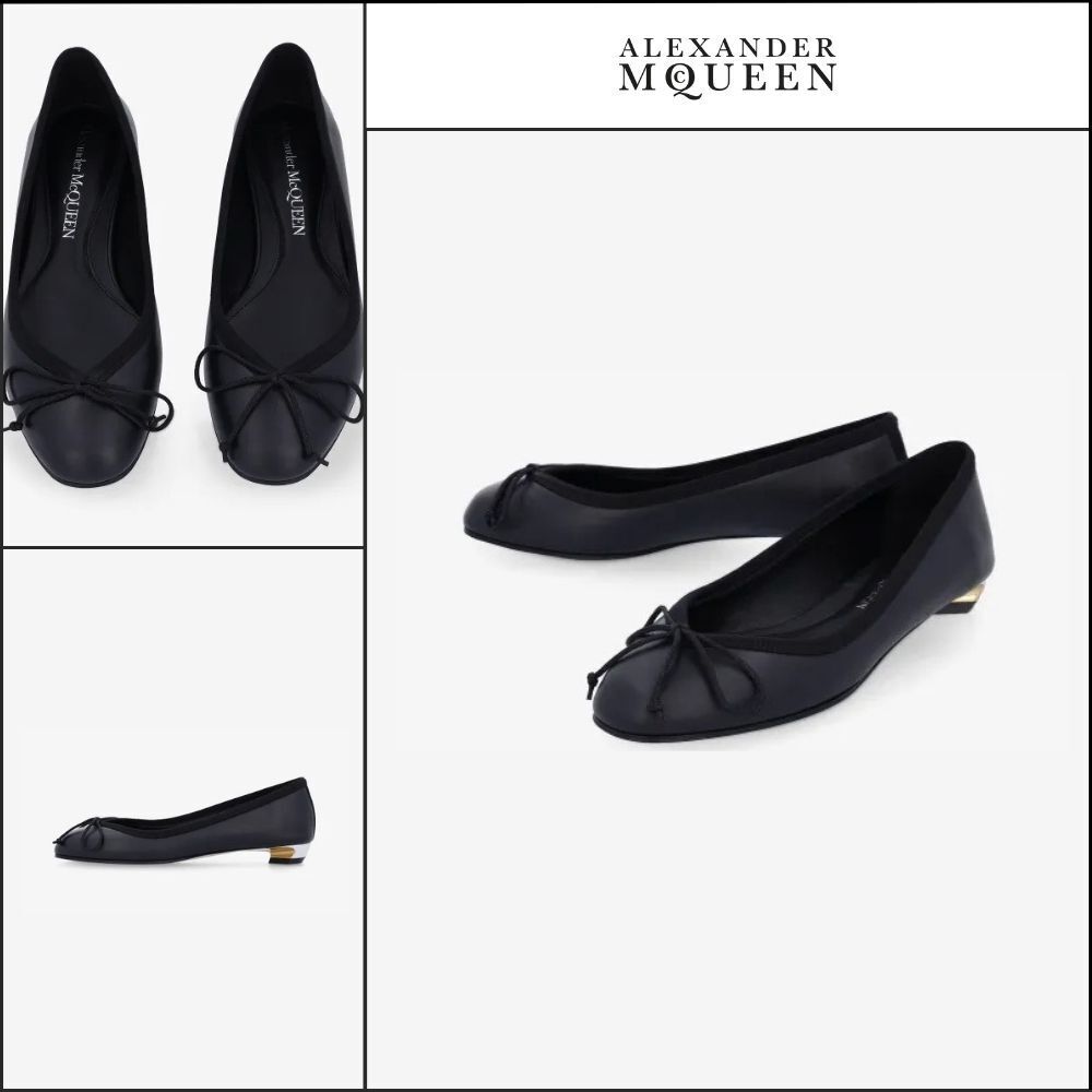 【Alexander Mcqueen】Armadillo Ballet Flat Shoes Black