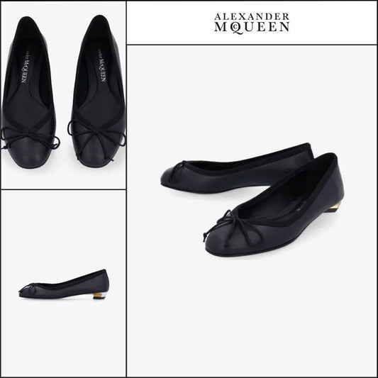 【Alexander Mcqueen】Armadillo Ballet Flat Shoes Black
