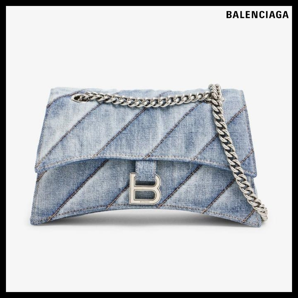 【BALENCIAGA】Crush S chain bag Small Denim Blue