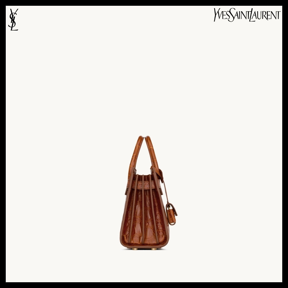 【Saint Laurent】Embossed Crocodile Leather SAC DE JOUR Bag