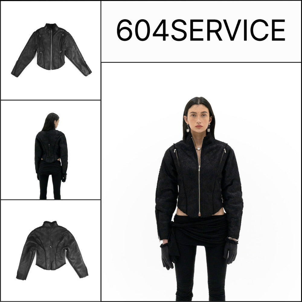 【604service】MOTORCYCLE SHEARLING JACKET