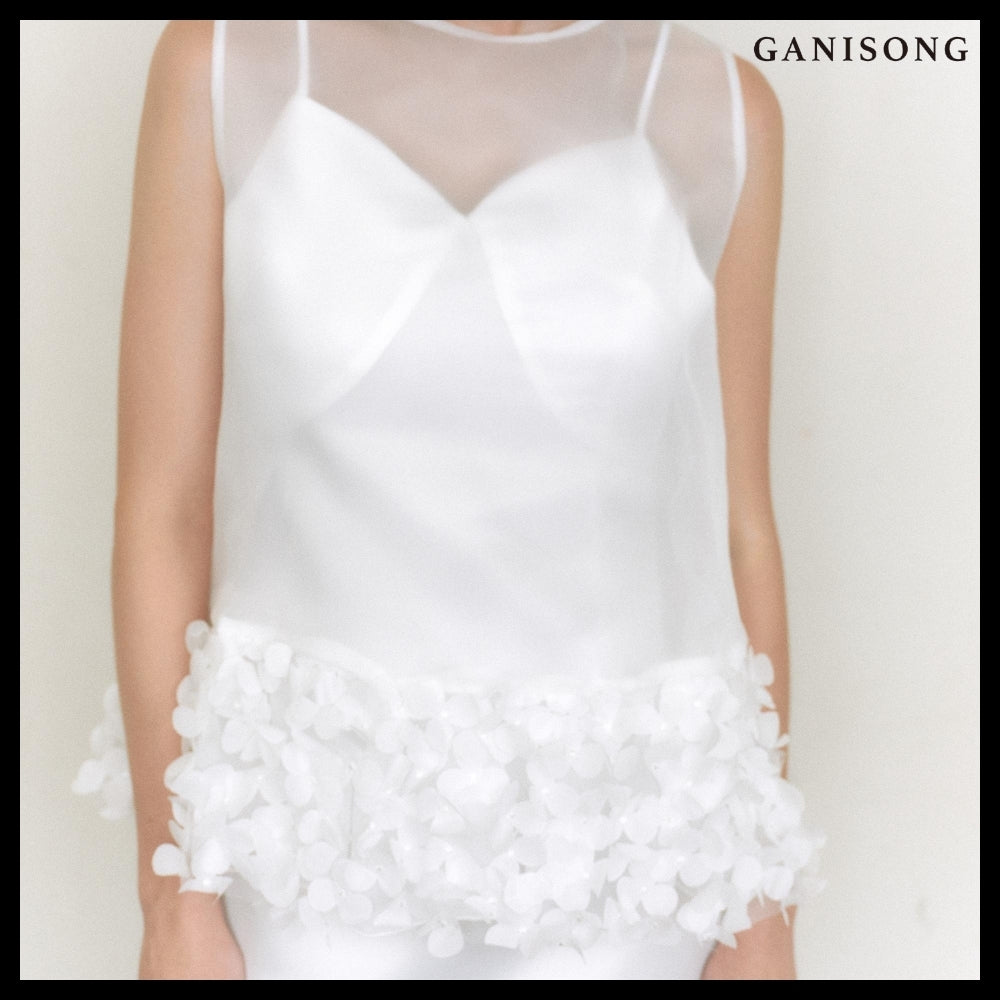 【GANISONG】Bridal Susu Vest Dress White