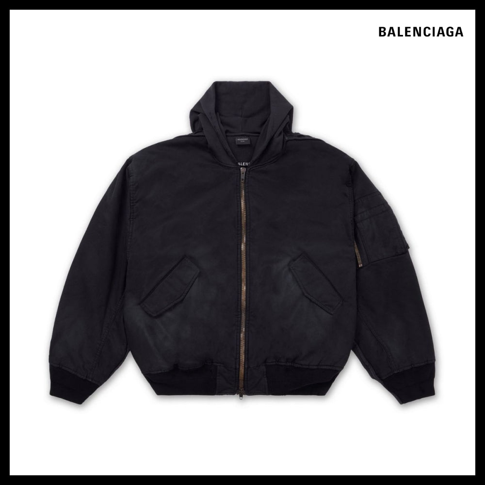【BALENCIAGA】Hybrid Bomber Jacket Black