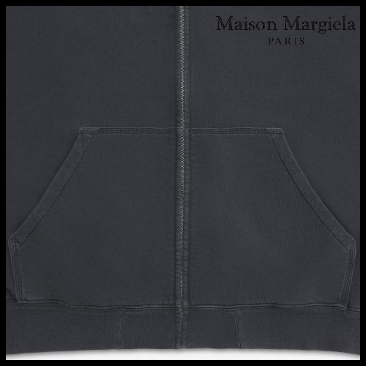 ★MAISON MARGIELA★ Oversized Zip Hoodie Washed Black