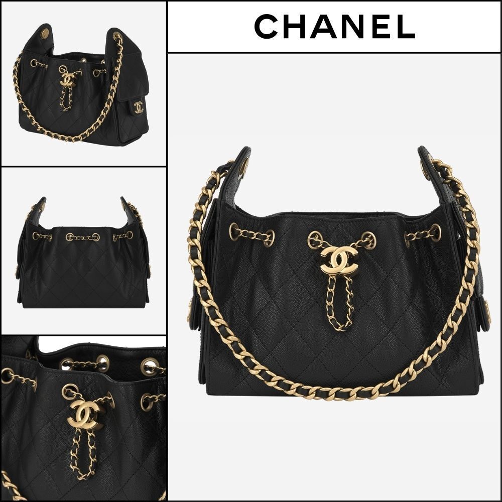 【CHANEL】Mini 25 Bag Grained Calfskin & Gold Black