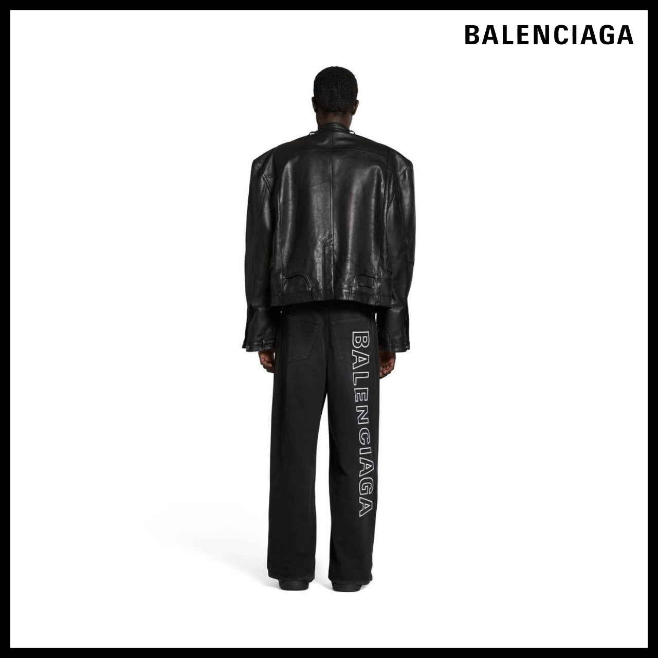 【BALENCIAGA】Outline Baggy Pants Black