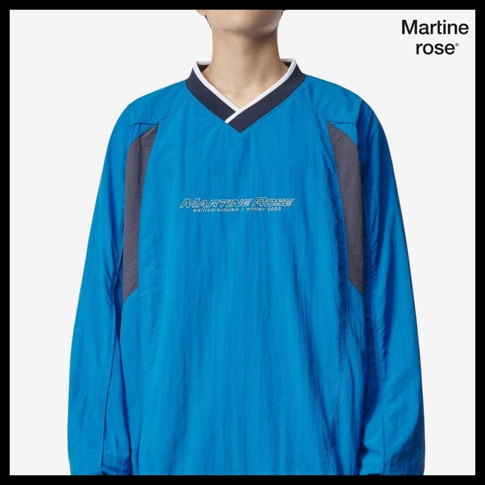 【MARTINE ROSE】LOGO PRINT SWEATSHIRT - BRIGHT BLUE:NAVY