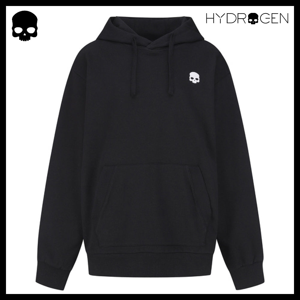 【HYDROGEN】UNI BASIC SKULL LOGO HOODIE BLACK