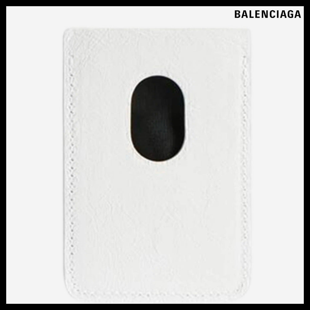 【BALENCIAGA】Cash Magnet Card Holder DIY Metal White Black