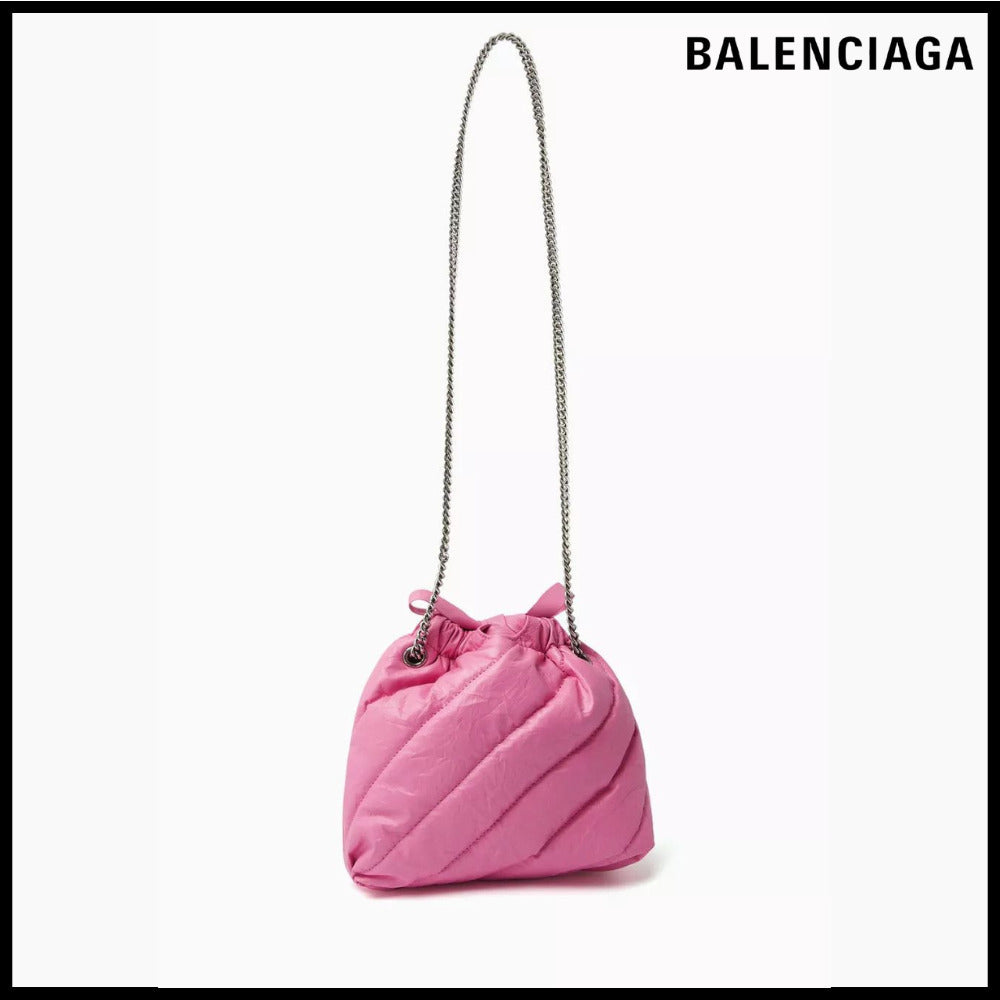 【BALENCIAGA】Crush XS Tote Bag Quilted Pink