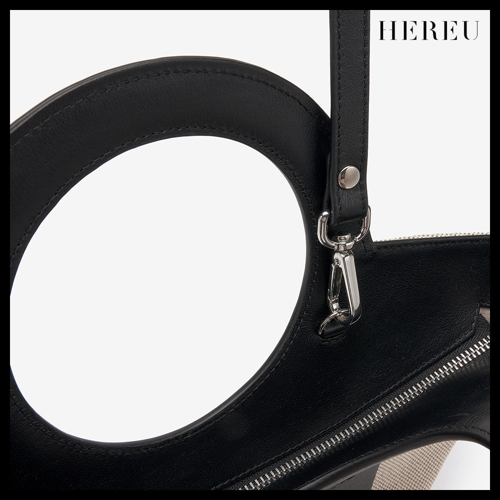 【HEREU】Mini Cala Tote Bag Beige Black