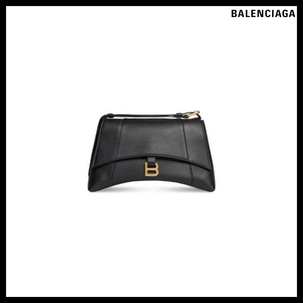 【BALENCIAGA】Downtown Medium Shoulder Bag Black