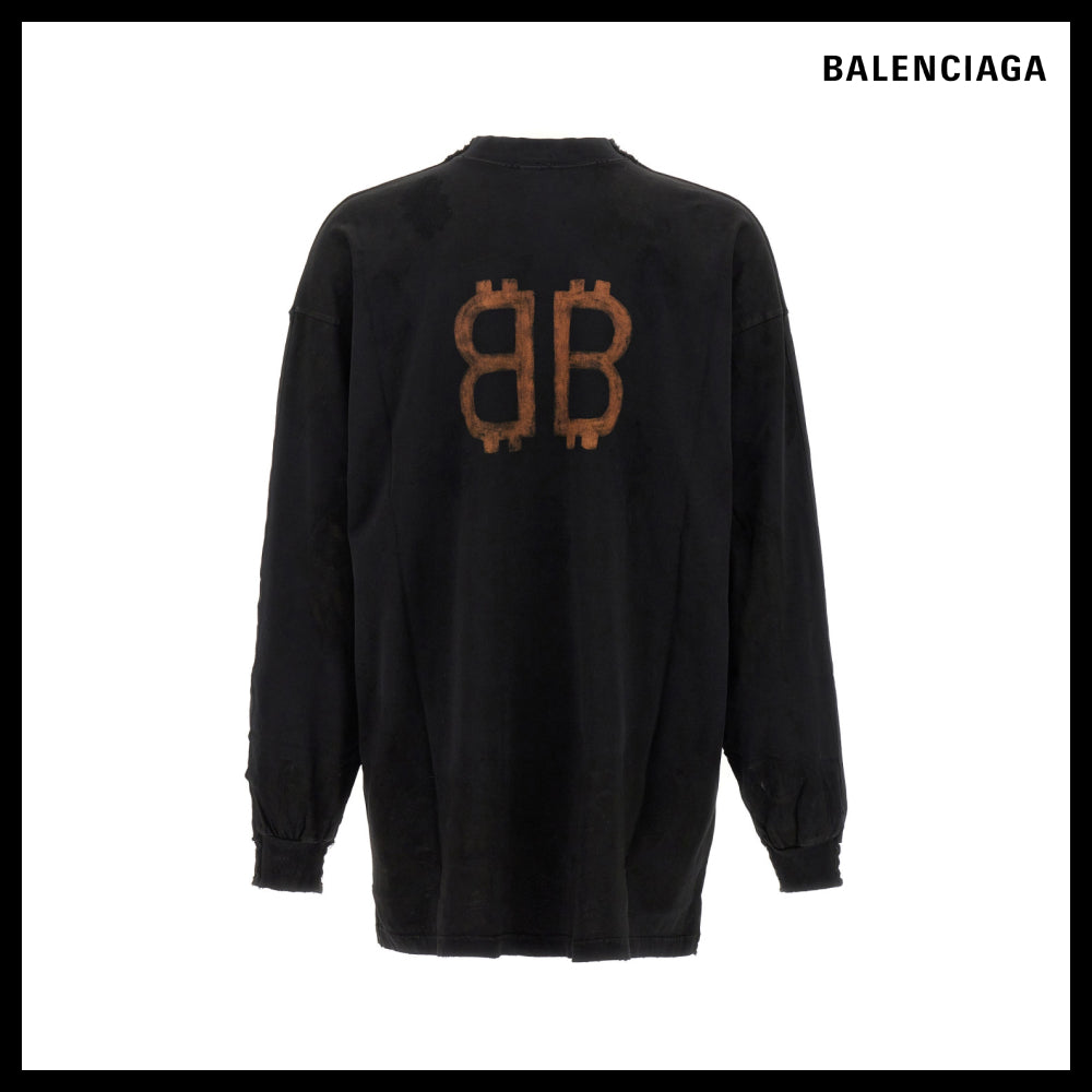 【BALENCIAGA】Paris Moon Double Front Long Sleeve T-Shirt Ov
