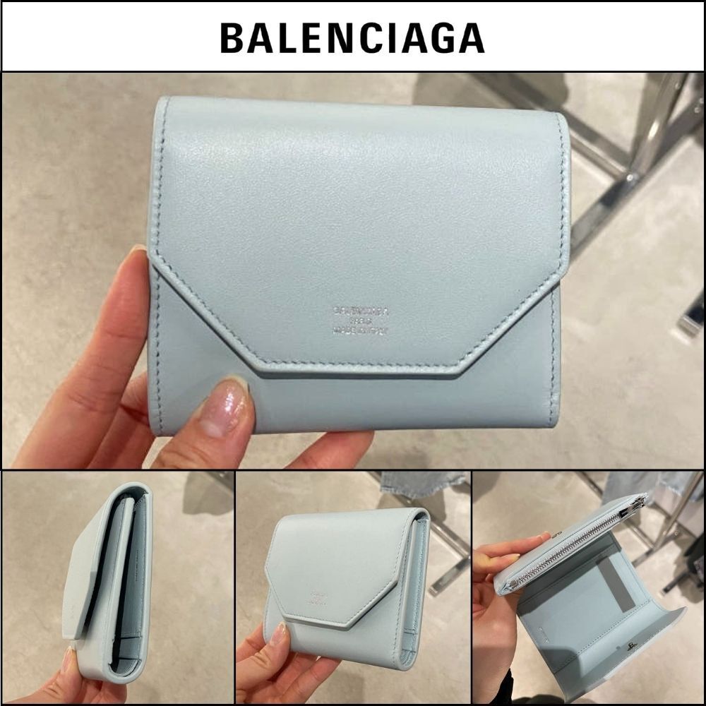 【BALENCIAGA】Envelope Bifold Wallet Aqua