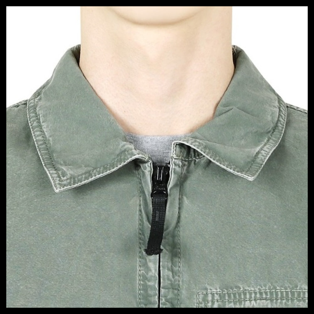 【STONE ISLAND】Wappen Patch Pocket Zip Up Overshirt Jacket