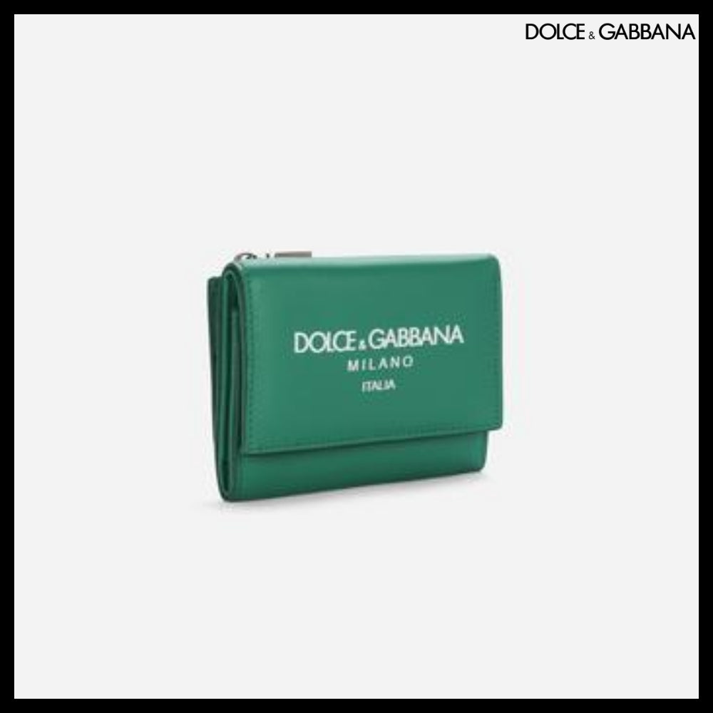 【Dolce&Gabbana】CALFSKIN FRENCH FLAP WALLET LOGO