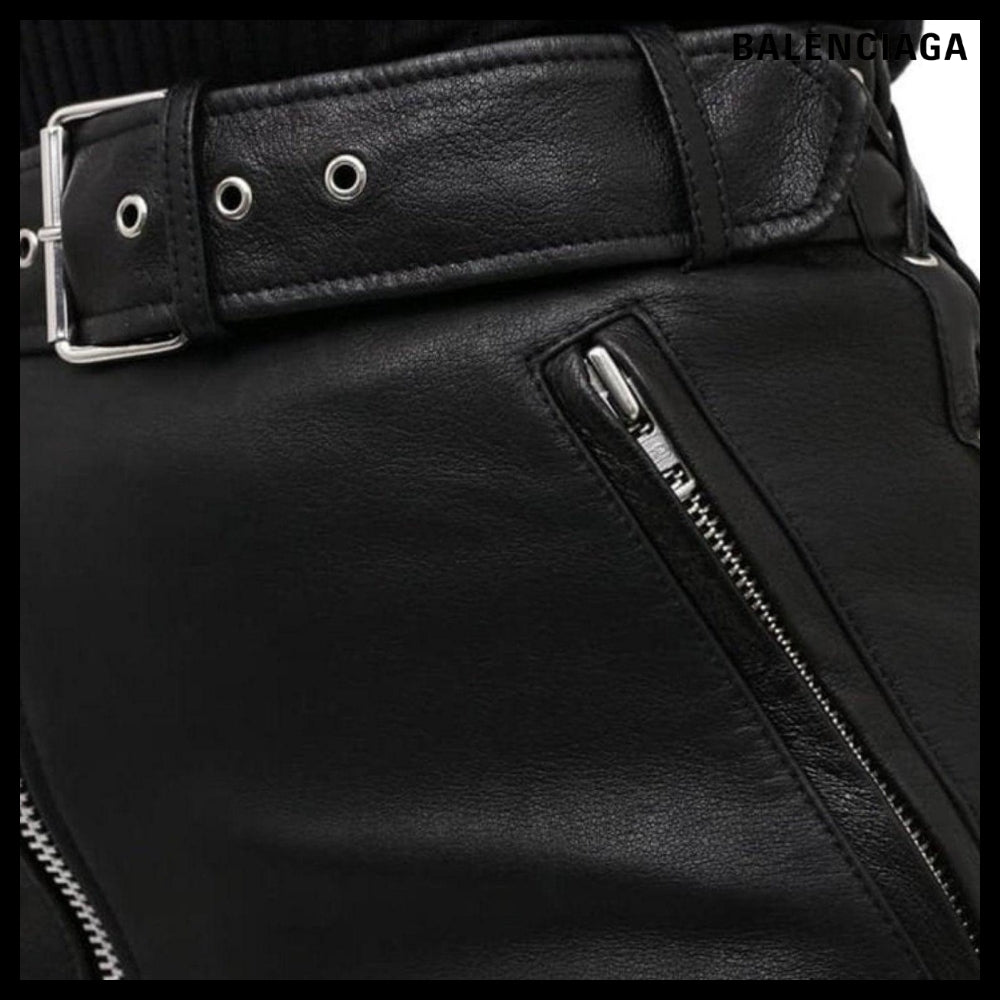 【Balenciaga】Leather Pencil Skirt