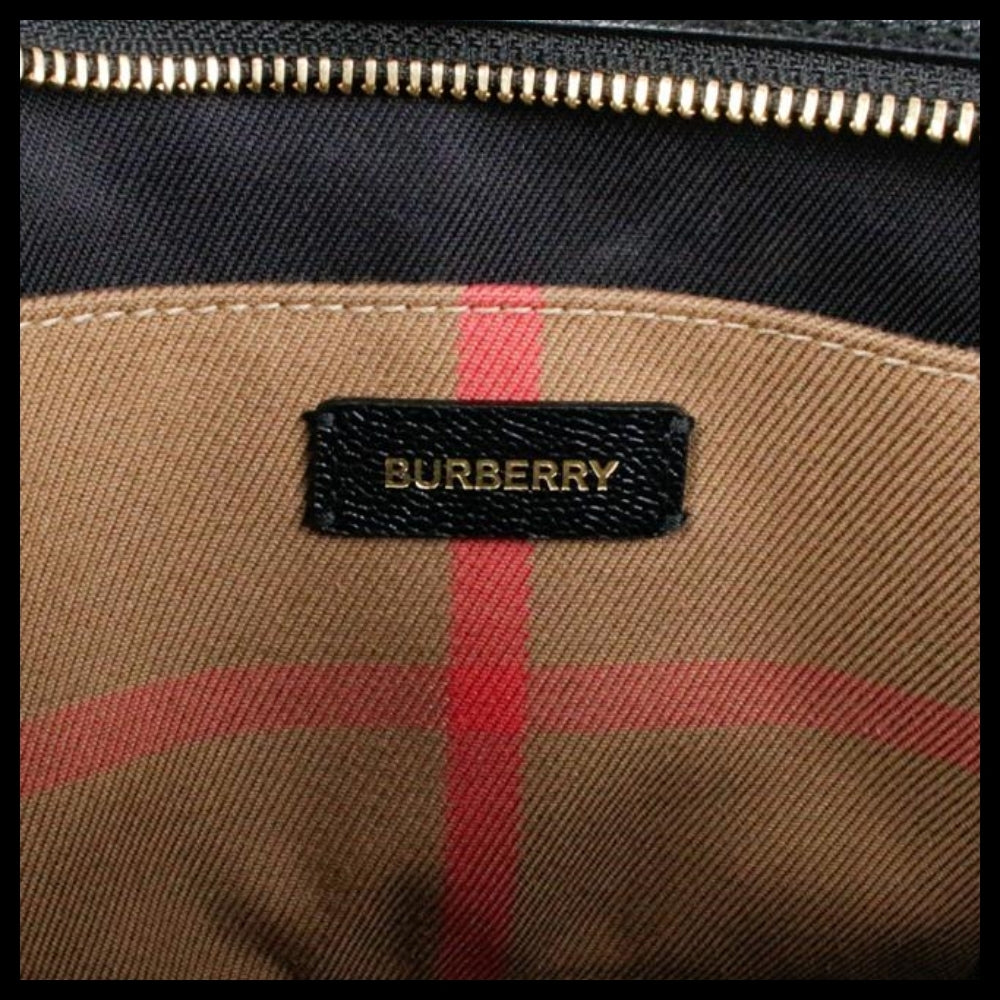 【Burberry】Banwell House Check Small Tote Bag Black